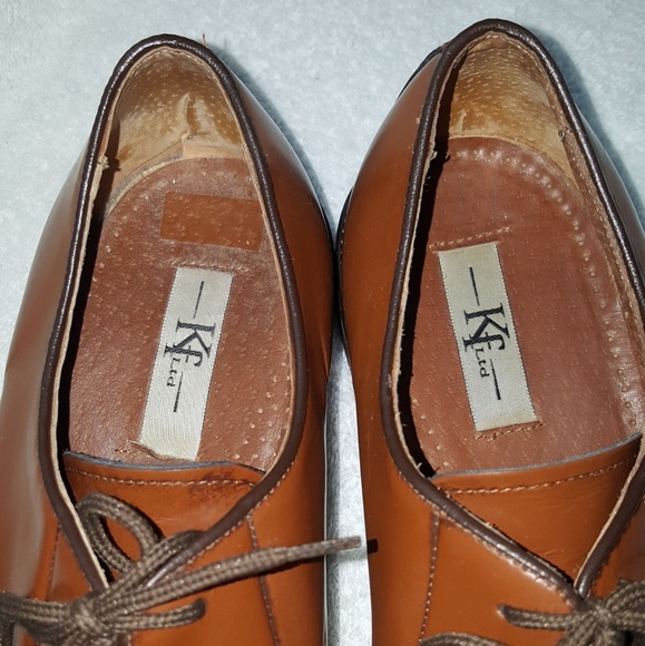 Kf Ltd. Mens Cap Toe Lace Up Leather Shoes - Picture 5 of 8